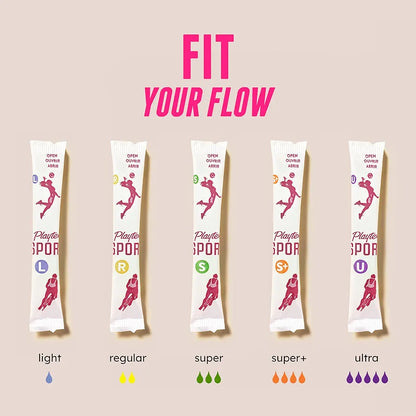 Playtex Sport Fragrance-Free Tampons Multipack, 48 Count (Regular and Super Absorbency) with 360 Leak Defense