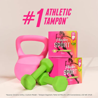 Playtex Sport Fragrance-Free Tampons Multipack, 48 Count (Regular and Super Absorbency) with 360 Leak Defense